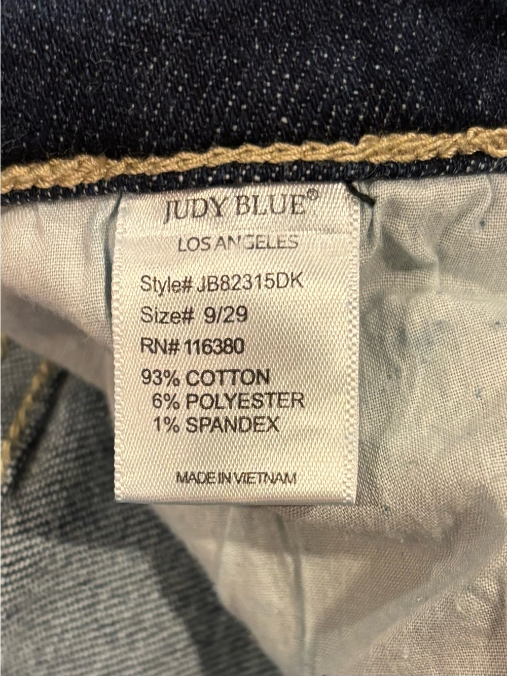 Judy Blue Jeans Boot Cut, High Rise, Dark Wash, Stretch Denim Size 9/29 - Picture 5 of 10